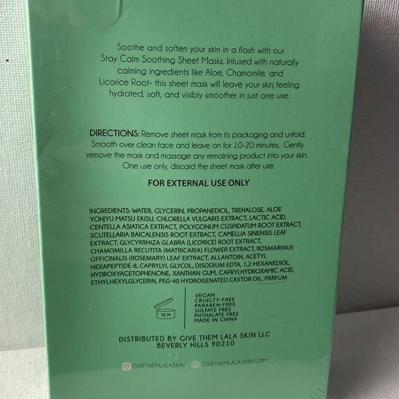 STAY CALM SOOTHING SHEET MASKS - Picture 2 of 3